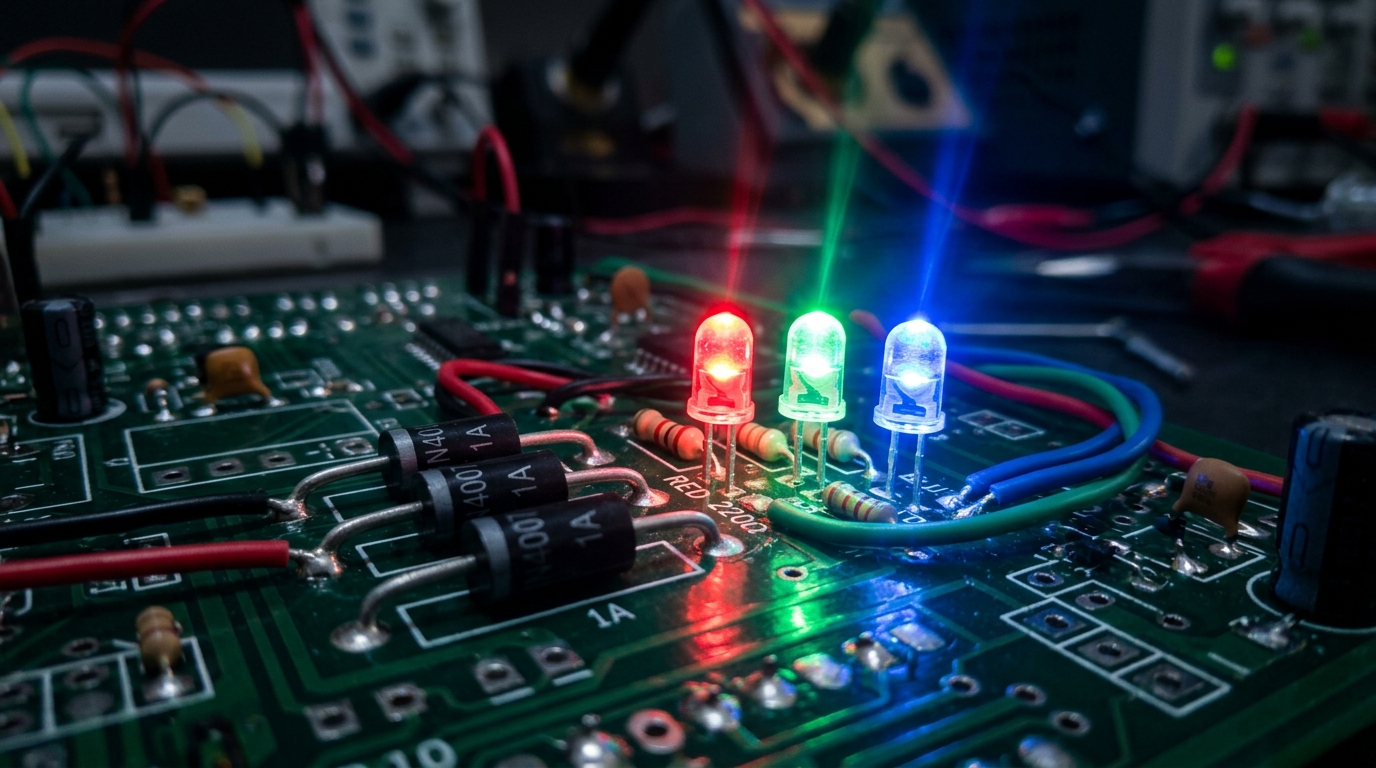 What is a Diode? PN Junction, Forward/Reverse Bias, LEDs & Rectification